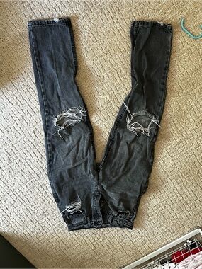 Vanilla Star Washed Black Button-Fly Jeans